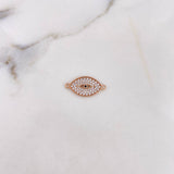 Herraje Ojo Mistico 1.75gr / 2.2cm / Circones Blancos Oro Rosa 18K $