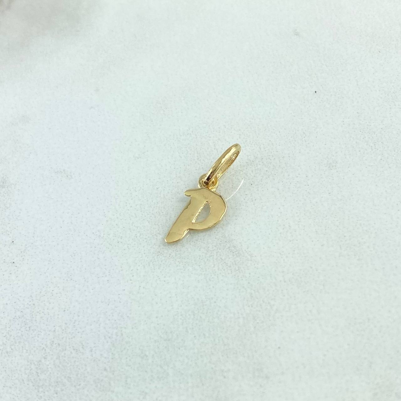 Dije Letra P Cursiva 0.45gr / 1.7cm / Lisa Oro Amarillo 18K