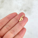 Dije Letra P Cursiva 0.45gr / 1.7cm / Lisa Oro Amarillo 18K