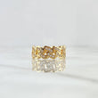 Anillo Cubano 3.85gr / T7 / Circones Blancos Oro Amarillo 18K *