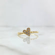Anillo Esferas Corazón 2.15gr / T6 / Circones Blancos Oro Amarillo 18K