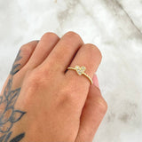 Anillo Esferas Corazón 2.15gr / T6 / Circones Blancos Oro Amarillo 18K