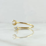 Anillo Solitario Doble 1.55gr / T7 1/2 / Circones Blancos Oro Amarillo 18K *