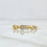 Anillo Esferas Bisel 1.65gr / T6 3/4 / Circones Blancos Oro Amarillo 18K *