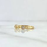 Anillo Esferas Bisel 1.65gr / T6 3/4 / Circones Blancos Oro Amarillo 18K *