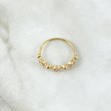 Anillo Esferas Bisel 1.65gr / T6 3/4 / Circones Blancos Oro Amarillo 18K *