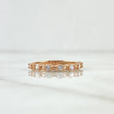 Anillo Media Churumbela 2.05gr / T7 1/4 / Circones Blancos Oro Rosa 18K *
