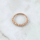 Anillo Media Churumbela 2.05gr / T7 1/4 / Circones Blancos Oro Rosa 18K *