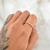 Anillo Media Churumbela 2.05gr / T7 1/4 / Circones Blancos Oro Rosa 18K *