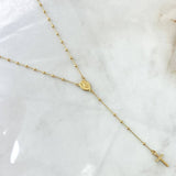 Rosario Virgen Milagrosa 3.3gr / 45cm / 1.8mm Bolas Lisas Cruz Lisa Graduable Oro Amarillo +4 18K *
