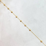 Rosario Virgen Milagrosa 3.3gr / 45cm / 1.8mm Bolas Lisas Cruz Lisa Graduable Oro Amarillo +4 18K *
