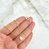 Rosario Virgen Milagrosa 2.75gr / 50cm / 1.8mm Bolas Lisas Cruz Lisa Dos Oros Amarillo Blanco +4 18K *