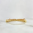 Pulsera Caqui Herraje Tubular 1.35gr / 4mm-5mm Bolas Diamantadas-Lisas 4 und Oro Amarillo 18K