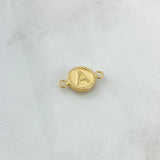 Herraje Letra A Mate 0.55gr / 1cm-1.7cm / Circulo Bordeado Oro Amarillo 18K ©