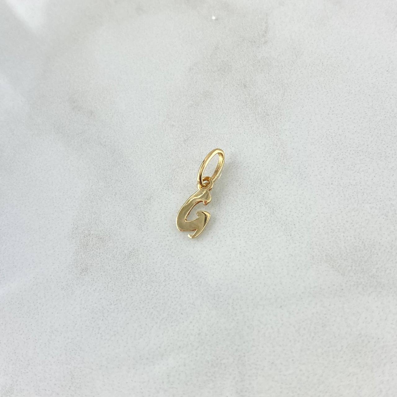 Dije Letra G Cursiva 0.4gr / 1.6cm / Lisa Oro Amarillo 18K