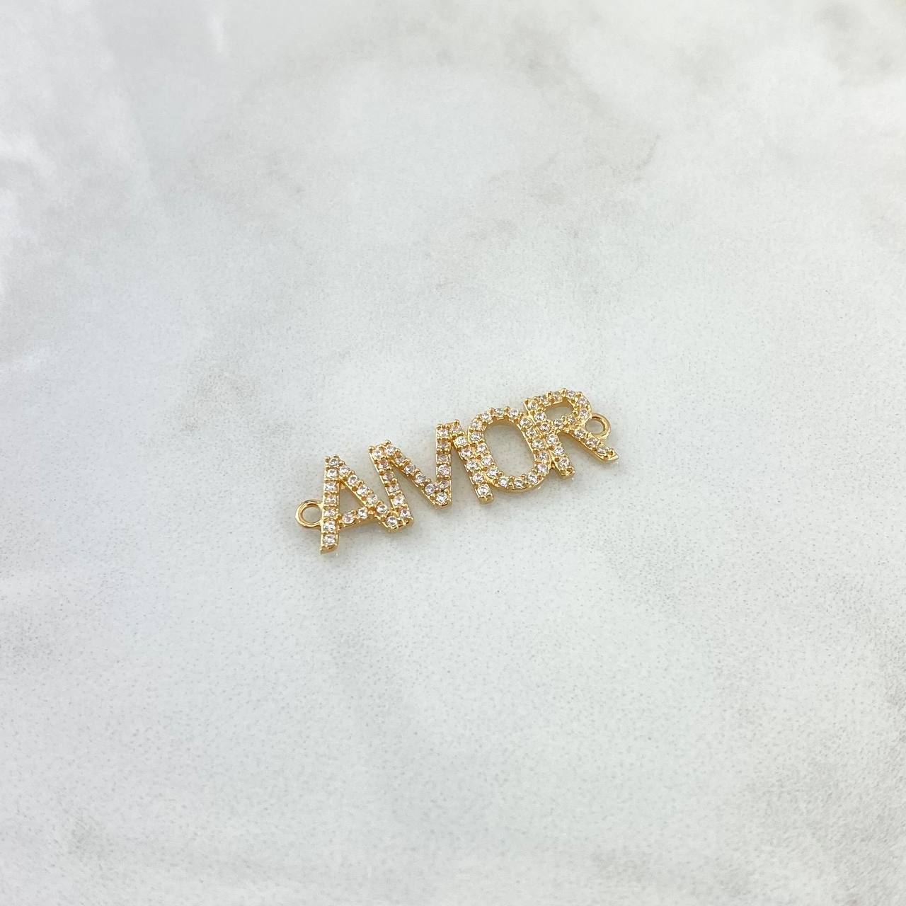 Herraje Amor 1.7gr / 2.5cm / Circones Blancos Oro Amarillo 18K *