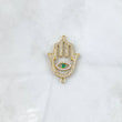 Herraje Mano Hamsa  2.9gr / 3.2cm / Circones Blancos Verdes Oro Amarillo 18K *