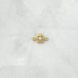 Herraje Corona Cruz 0.45gr / 1.3cm / Circon Blanco Oro Amarillo 18K *