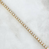 Pulso Tennis 12.75gr / 18cm / 2.6mm Circones Blancos Oro Amarillo  Nac.Esp.18K *