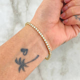 Pulso Tennis 12.75gr / 18cm / 2.6mm Circones Blancos Oro Amarillo  Nac.Esp.18K *