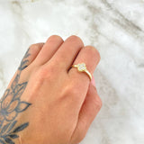 Set Trébol VCyA 7.2gr / Anillo T7- Dije 1.5cm -Topos 7MM Circones Blancos Oro Amarillo 18K *