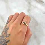Set Trébol VCyA 3.1gr / Anillo T6 1/4 Dije 1.5cm Circones Negro Oro Amarillo 18K *