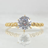 Anillo Solitario Ojos Burbujeantes 1.35gr / T7 / Oro 18K ©