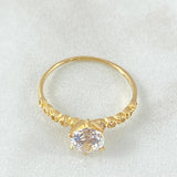 Anillo Solitario Ojos Burbujeantes 1.35gr / T6 / Oro 18K ©