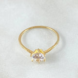 Anillo Solitario V Delicado 1.3gr / T7 / Oro 18K ©