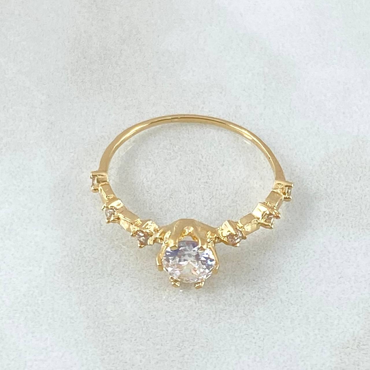 Anillo Solitario Rombos 1.55gr / T5 3/4 / Oro 18K ©