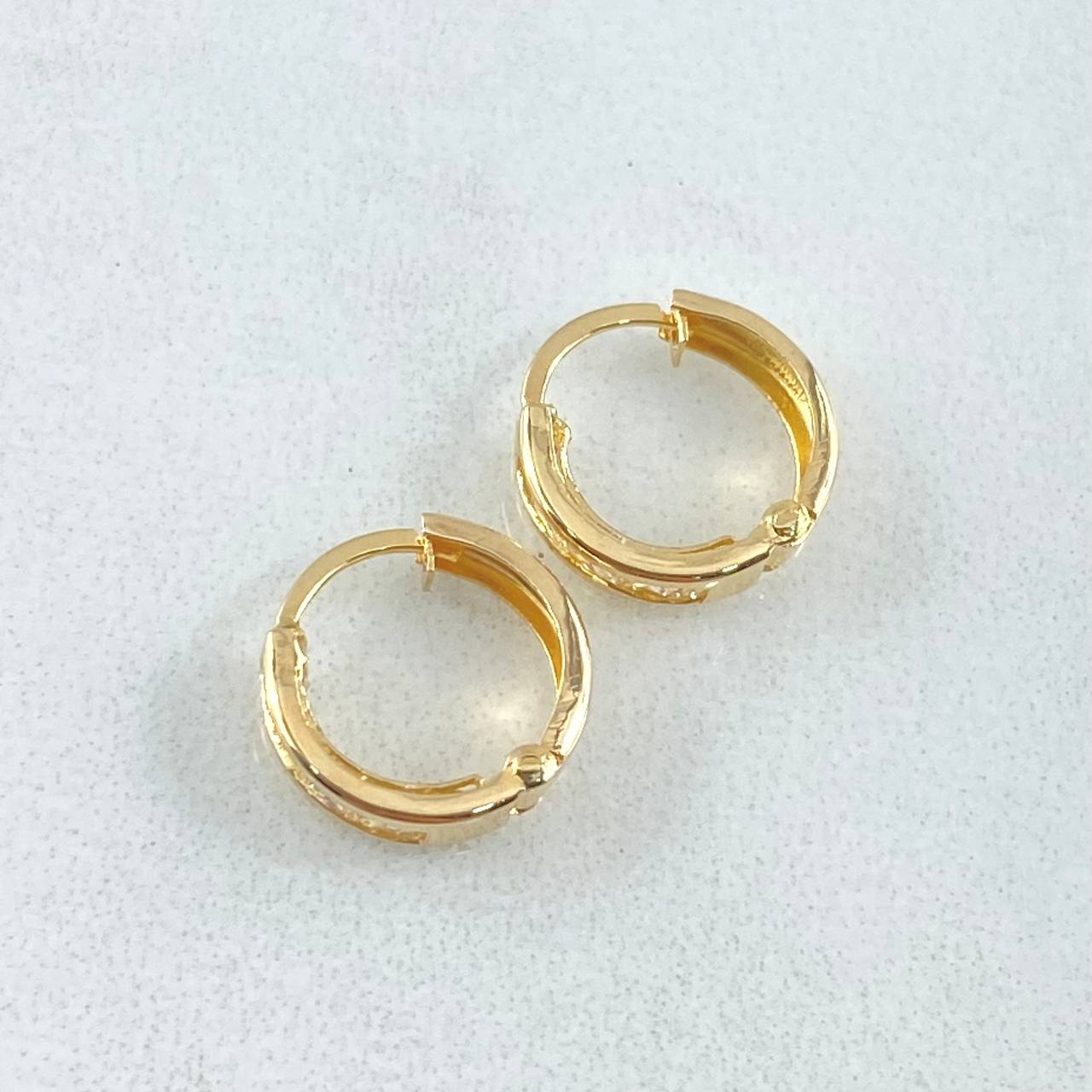 Candongas Carril 0.9gr / 1cm / Oro 18K