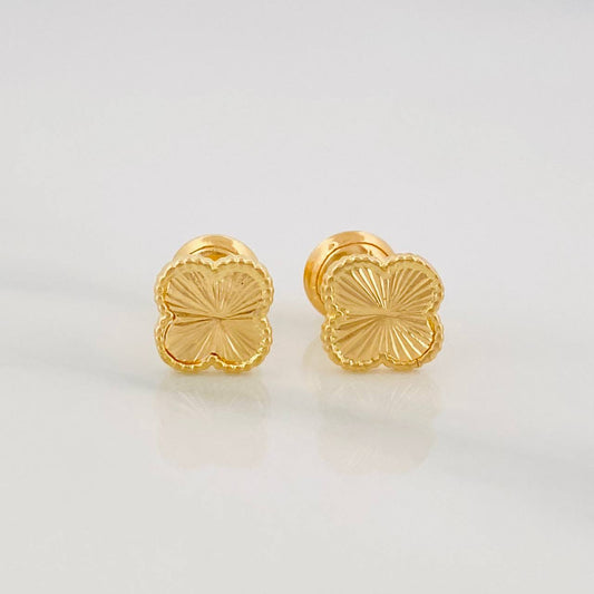 Topos Trebol Diamantado 0.95g / 6.6mm Oro Amarillo 18K
