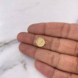 Herraje Letra X 0.45gr / 1.4cm-Circulo Bordeado Oro Amarillo 18K