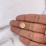 Herraje Letra G 0.4gr / 1.4cm-Circulo Bordeado Oro Amarillo 18K