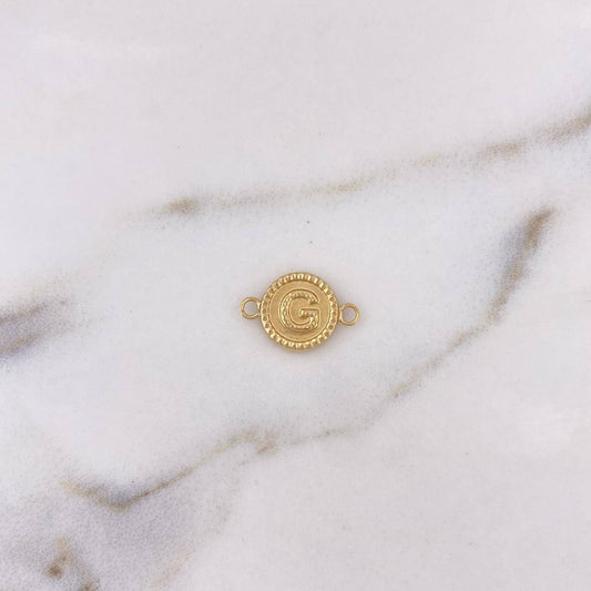 Herraje Letra G 0.45gr / 1.4cm-Circulo Bordedo Oro Amarillo 18K