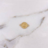 Herraje Letra G 0.4gr / 1.4cm-Circulo Bordeado Oro Amarillo 18K