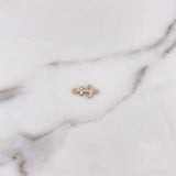 Herraje Ancla 0.55gr / 1.4cm / Circones Blancos Oro Amarillo 18K $