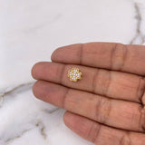 Herraje Trebol  1.05gr / 8mm Circones Blancos Oro Amarillo 18K $