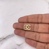 Herraje CC 0.9gr / 1.3cm / Circones Blancos Oro Amarillo 18K $