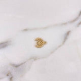Herraje Luna 0.9gr / 1.1cm / Circones Blancos Oro Amarillo 18K $