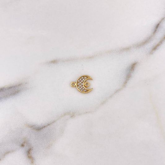 Herraje Luna 0.9gr / 1.1cm / Circones Blancos Oro Amarillo 18K $