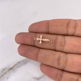 Herraje Cruz Rombo 0.35gr / 1.8cm / Oro Rosa 18K #