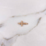Herraje Cruz Rombo 0.35gr / 1.8cm / Oro Rosa 18K #