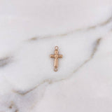 Herraje Cruz Rombo 0.35gr / 1.8cm / Oro Rosa 18K #