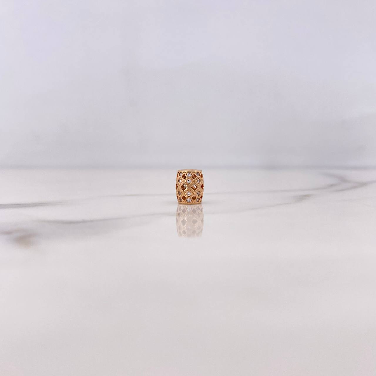 Herraje Cilindro 1.1gr / 8mm Circones Blancos Oro Rosa 18K $