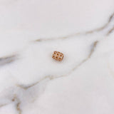 Herraje Cilindro 1.1gr / 8mm Circones Blancos Oro Rosa 18K $