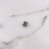 Herraje Cilindro 1.2gr / 6mm Circones Negros Oro Blanco 18K $