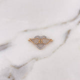 Herraje Corazon Alas 2.05gr / 2.6cm / Circones Blancos Dos Oros Blanco Rosa 18K $