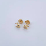 Topos Conejo 0.65gr / Circones Azul Blancos Oro Amarillo 18K &