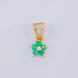 Dije Flor 5 Petalos Esmeraldas 0,15Pts 0.45 g / 1.3 cm Oro Amarillo 18K